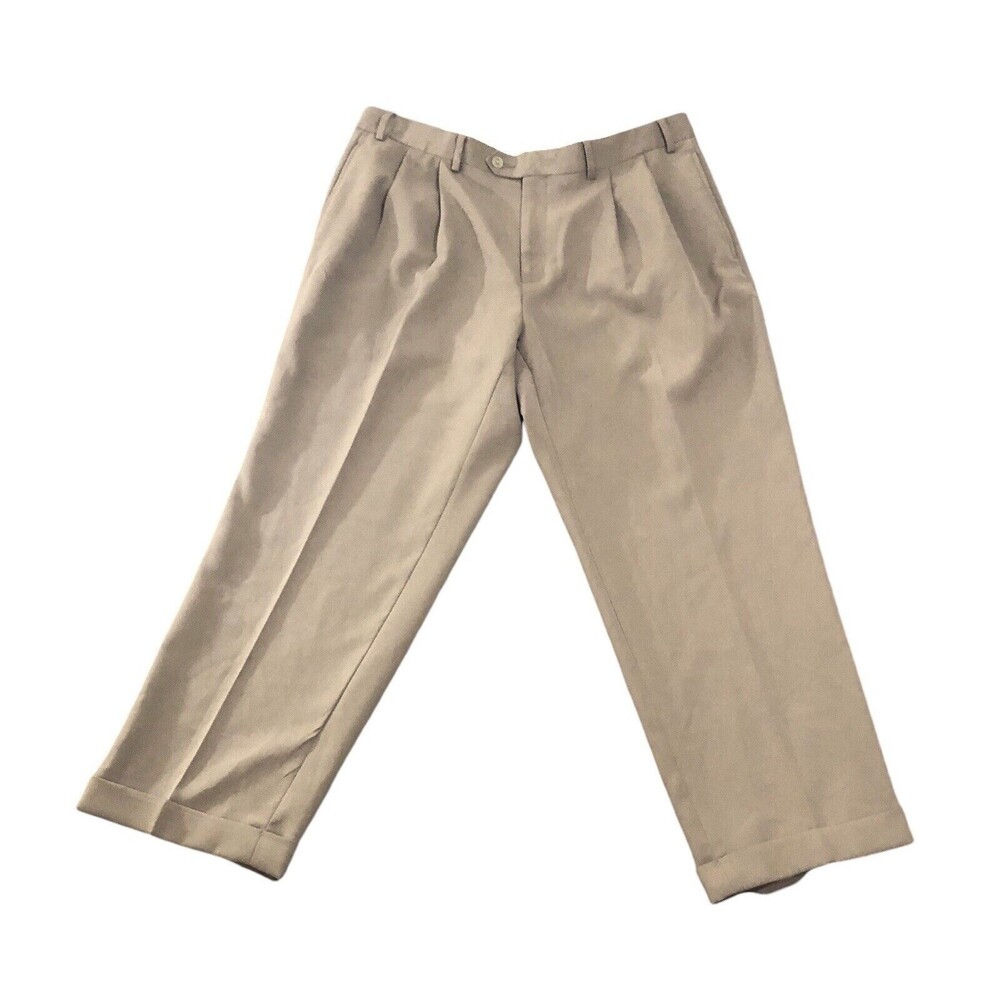 Lauren By Ralph Lauren Khaki Pants Men’s Beige 38x30 Preppy !00% Polyester